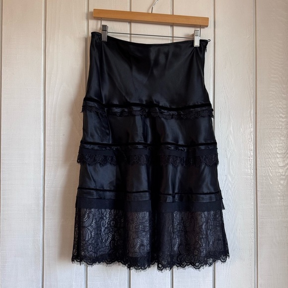 White House Black Market Dresses & Skirts - White House Black Market Black Silk Midi Skirt